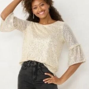 Lauren Conrad Sequin Top Size Large NWT